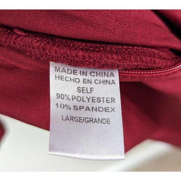 Baltic Born Maxi Dress Size Large Wine Red Boho Faux Wrap Long Sleeve V Neck A8 - Picture 13 of 13